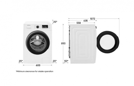 ماشین لباسشویی 9 کیلو سامسونگ مدل WW90TA046AE | WW90 - تصویر 8