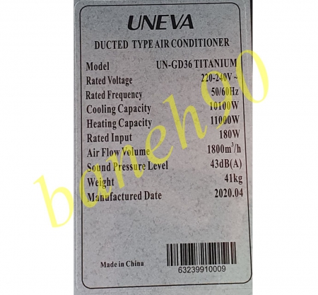 داکت اسپلیت 36000 یونیوا سرد و گرم اینورتردار مدل UN-GD36 TITANIUM - تصویر 7