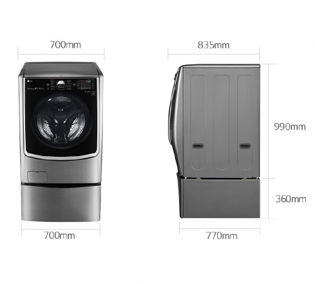 ماشین لباسشویی دوگانه شور 21 کیلو ال جی مدل WDC9H067HTS - تصویر 3